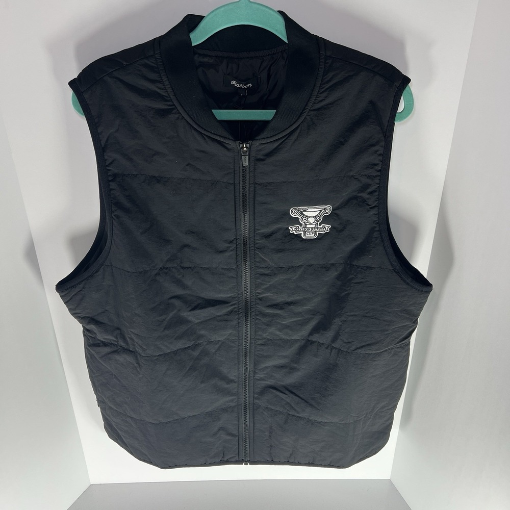 Malbon Golf Buckets Cup Vest Men's Large Streetwear Black Embroidered Logo NWOT